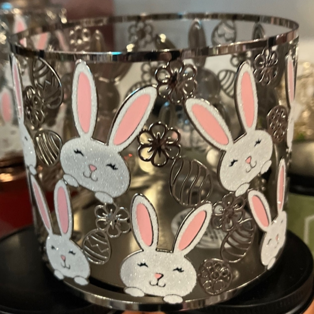 Bunny Candle Holder with Pink and White Accents